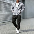 thumbnail image 2 of VEXRO Mens Hoodies 2 Piece Outfits Fleece Workout Casual Sweatpant and Drawstring Sweatshirts Fall Winter Hooded Sets, 2 of 8