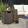 thumbnail image 3 of Patiojoy Propane Tank Cover Table Wicker Hideaway Table for Gas Fire Pits 20 lbs Propane Tank Storage Box, 3 of 8