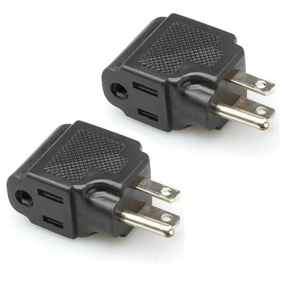 Hosa Technology 2x NEMA 5-15R to NEMA 5-15P Right-Angle Power Adapter