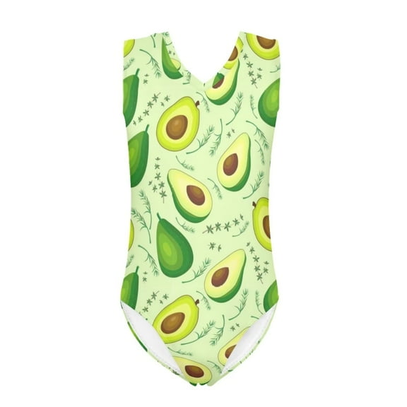 SEANATIVE Avocado Kids One-Piece Swimsuit Elastic Flower Leaf Swimwear for Kids Girls 3-4 Casual Summer Toddler Bathing Suit Cover Up