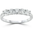 thumbnail image 1 of 1/2ct Five Stone Diamond Wedding Ring 14K White Gold, 1 of 4