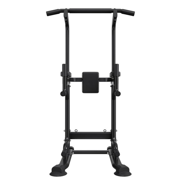 KFFKFF Pull Up Bar, 330 LBS Power Tower Dip Station, Workout Dip Station with H-Shaped Stable Base & Back Pad, Adjustable 12 Level Height Free Standing Chin Up Bar