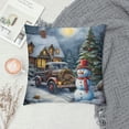 thumbnail image 2 of ARISTURING Winter Fatmhouse New Year Pillow Covers for Couch Sofa Bed,Retro Blue Snowman Christmas Truck Pillow Cases Cushion Covers ,Xmas Theme Winter Outdoor Camping Square Cushion Cases, 2 of 5