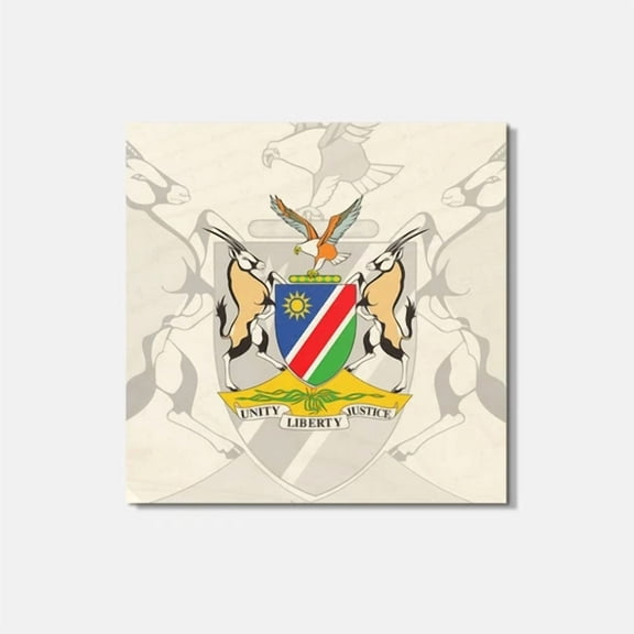 Namibia Coat Of Arms 4'' X 4'' Square Wooden Coaster