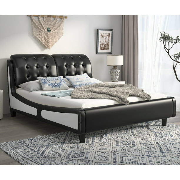 Amolife Queen Bed Frame With Wood Headboard Hanaposy