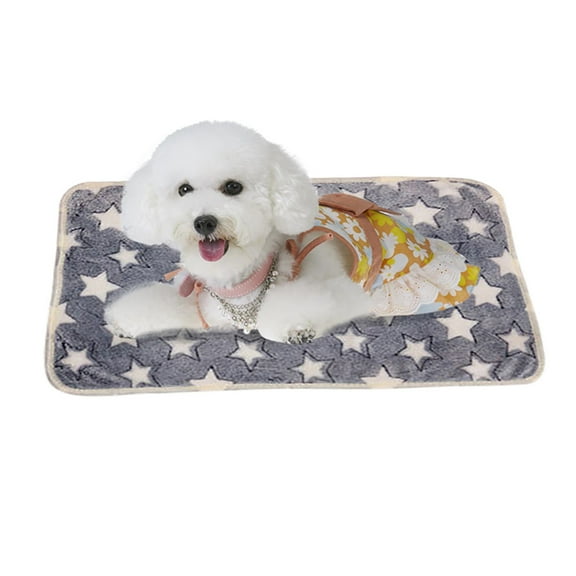 YUEHAO Pet Supplies Pet Mat Small Large Paw Bone Print Cat Dog Puppy Cushion Soft Blanket Bed Multicolour