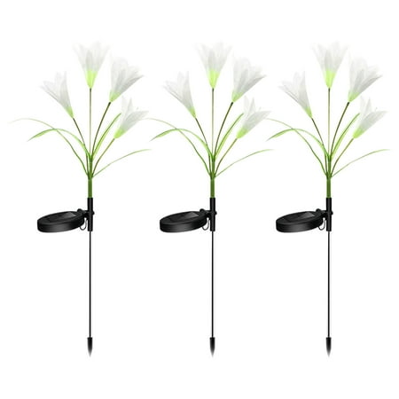 

Solar Lights Outdoor Garden Pile Lantern LED Lilys Solar Lights For Yard Garden Yard Decoration (Outdoor Solar Lights Pack Of 3)