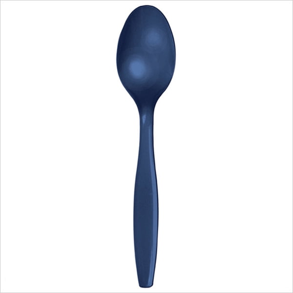 Premium Plastic Spoons Bulk Navy,Pack of 50 EA