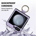 thumbnail image 3 of Dteck Case for Samsung Galaxy Z Flip 6,Shockproof Leather Ring Holder Case Hard PC Back Cover for Galaxy Z Flip 6,Purple, 3 of 9