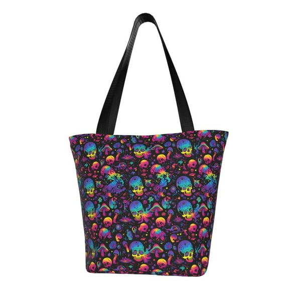 Easygdp mushroom colorful Skull Shoulder Bags for Women,Crossbody Bags Shoulder Purse Handbag for Women