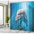 thumbnail image 5 of Ambesonne Fish Shower Curtain, Dolphin in Ocean Marine, 69"Wx84"L, Blue Grey, 5 of 5