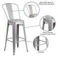 thumbnail image 2 of 30'' High Silver Metal Indoor-Outdoor Barstool with Back, 2 of 9