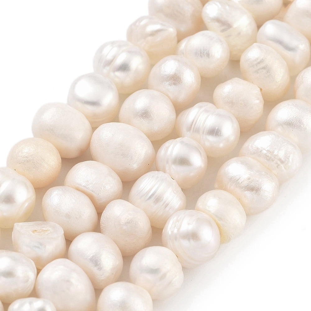 4strands Cultured Freshwater Pearl Beads Strands Potato Antique White 6~7mm Hole: 0.6mm about 29pcs/strand 6.69 inch(17cm)