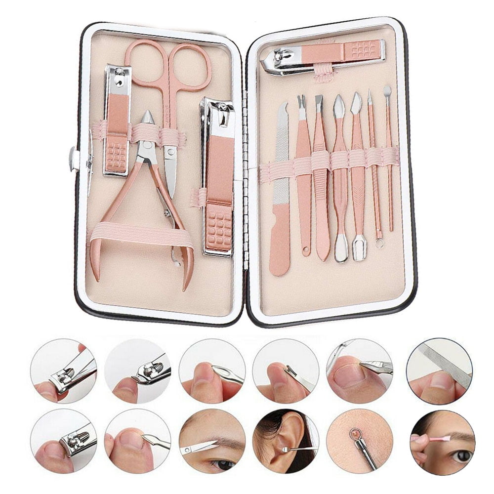 Travel Mini Manicure set Nail Clipper set 12 in 1 Stainless Steel