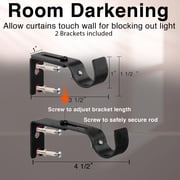 OLIYNEDY Black Curtain Rods for Windows 28 to 50, 5/8 Inch Adjustable Single Curtain Rod for Bedroom Windows Drapery Rods With Brackets