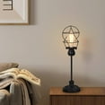 thumbnail image 2 of Industrial Bedside Lamp with Dual Usb Charging Ports Retro Small Bedside Lamp with Ac Socket Black Metal Wire Cage Lampshade for Living Room Bedroom Office, 2 of 3