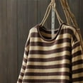 thumbnail image 5 of Sweaters for Women Oversized Crewneck Striped Color Block Spring Fall Knitted Pullover Tops, 5 of 6