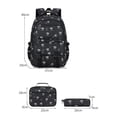 thumbnail image 3 of HJYCHN Bookbag for Girls Bow Print 3Pc Set Daypack with Lunch Bag Pencil Case Heart Zipper Pull Back to School Supplies for Kids Backpack for Boys Purple, 3 of 8