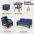 thumbnail image 4 of Vicluke 6 Piece Patio Furniture Set, Wicker Outdoor Conversation Sofa Set with Swivel Chairs, 2 Ottomans, Storage Coffee Table, Rattan Outdoor Sectional for Deck Backyard Porch （7 Seats, Navy Blue), 4 of 9
