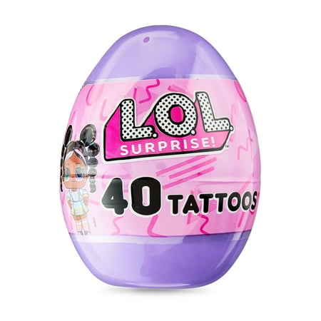 Way To Celebrate LOL Surprise Jumbo Plastic Egg, 40 Tattoos, Temporary, Easter, Pink