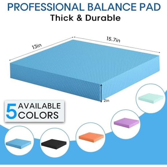 Balance Pad – Stability Trainer for Balance, Stretching, Physical Therapy, Exercise, Mobility, Rehabilitation and Core Training Non-Slip Closed Cell Foam Premium Balance Pad Knee Pad