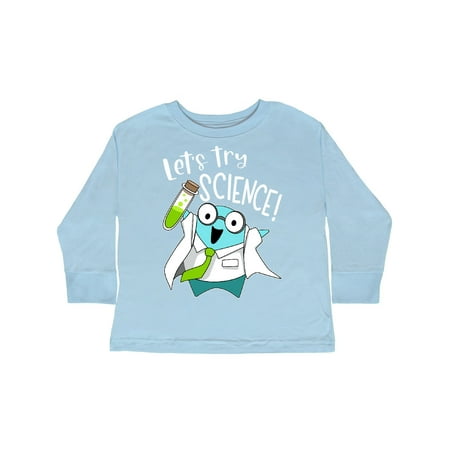 

Inktastic Let s Try Science Cute Scientist with Glass Vial Gift Toddler Boy or Toddler Girl Long Sleeve T-Shirt