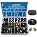thumbnail image 3 of TWCC 96 pc Flat and Beveled Faucet Washers and Brass Bibb Screws Assortment for Use with Assorted Quick-Opening Style Faucets Stem Worn Out Washer Replacements Black, 3 of 4