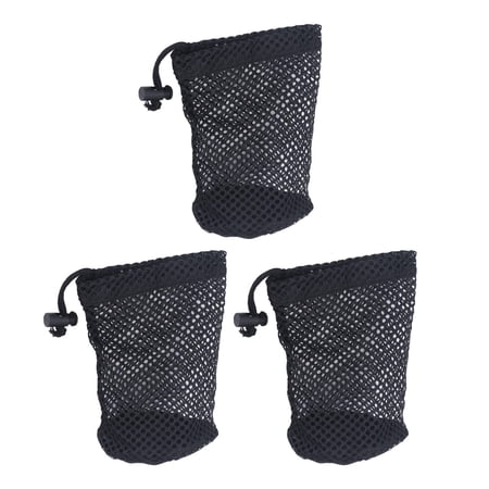Yajisi 3-Pack Golf Ball Mesh Bags Nylon Wear-Resistant Golf Ball Storage Bags Holds 12-16 Balls 7.87 x 4.72 x 1.18 in