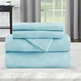 thumbnail image 6 of BNM Solid Flannel Cotton Sheet Set, Twin, Light Blue, 6 of 8