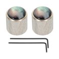 thumbnail image 1 of Uxcell Guitar Bass Dome Knobs Black Shell Top 6mm Silver Metal Volume Tone Control with Inner Hexagon Spanner 2 Pack, 1 of 6