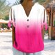 thumbnail image 2 of Vestidos Casuales Para Mujer, Blusas De Mujer De Moda Camiseta holgada de manga corta con cuello en V, botones y estampado sin posicionamiento para mujer, estilo informal y de moda, 2 of 7