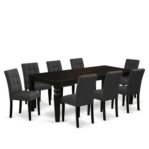 East West Furniture 9 Piece Dining Table Set Kitchen