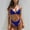 Blue, variant on Strapless Sleeveless Solid Padded Push Up Two Pieces Swimsuits Bikini Sets Womens Swimwear
