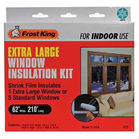 1PACK FrostKing V75H Window Insulation Kit, Extra Large, 62" x 210"