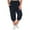 Navy, variant on hotojiny Women's Plus Size Capri Sweatpants Soft Cozy Drawstring Cropped Trousers Casual Athletic Lounge Pants with Pockets