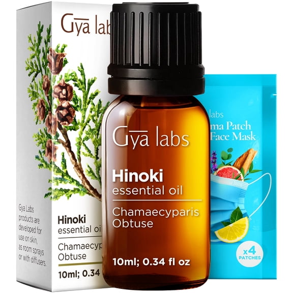 Gya Labs Hinoki Essential Oil - 0.34 Fl Oz - for Hair, Skin, Diffuser, Aromatherapy & DIY Candle Making Scent