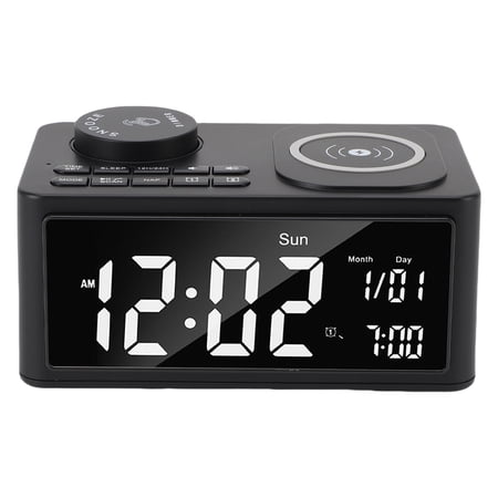 NFTIGB Bluetooth Speaker Digital Alarm Clock with 15 W Wireless Charging Station, Dual Alarms, FM photo NFTIGB Bluetooth Speaker Digital Alarm Clock with 15 W Wireless Charging Station, Dual Alarms, FM