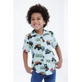 thumbnail image 2 of Monster Jam Little Boys' Short Sleeve Button Down Shirt Mint Green Multi, 2 of 4