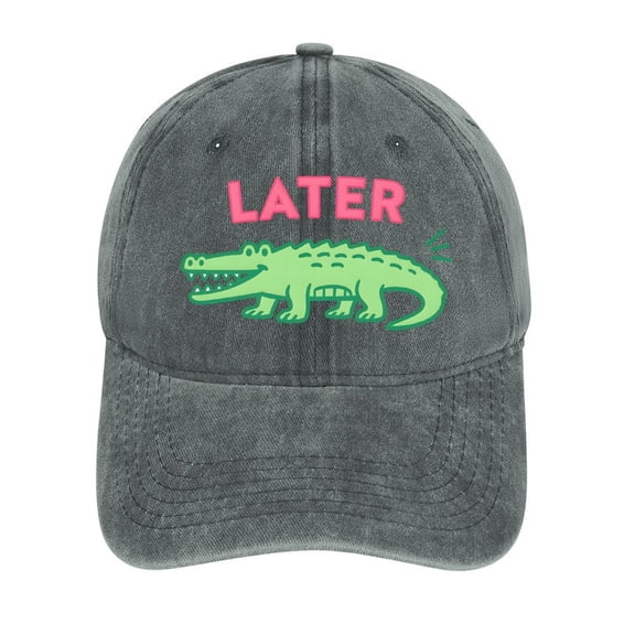 Later Gator Gray Baseball Cap for Men Women, Adjustable Snapback Hats Cotton Hat