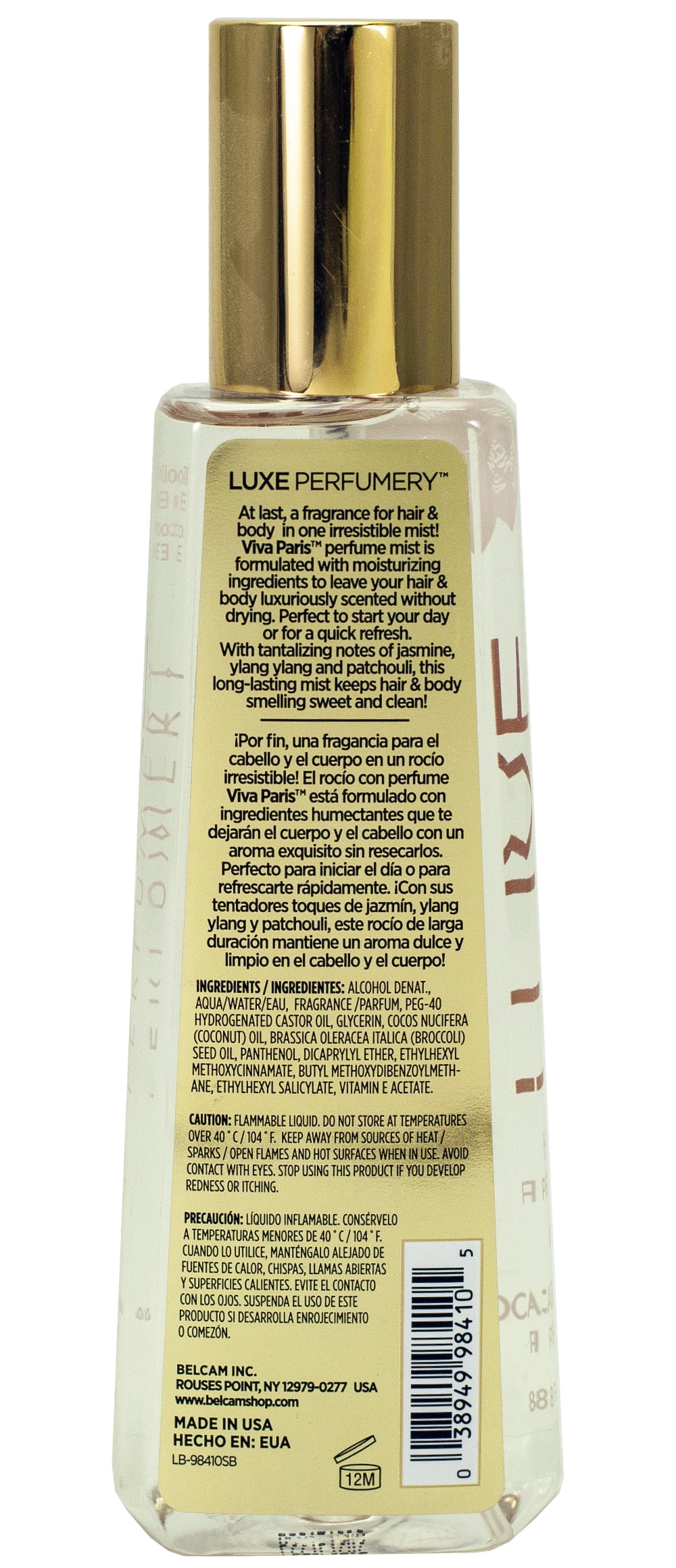 Luxe Perfumery Hair & Body Perfume Mist, Viva Paris 8.0 fl oz. 