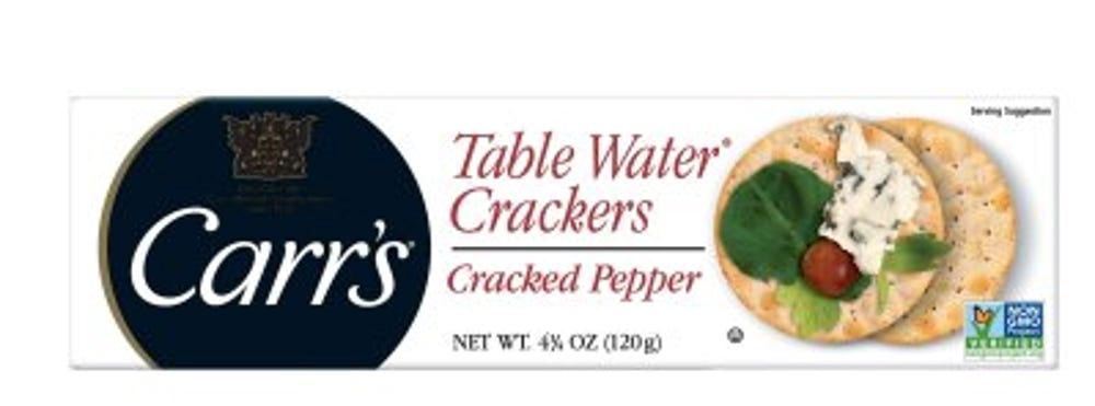 (12 Pack) Carr's GMO-Free Cracked Pepper Table Water Crackers, 4.25 Oz
