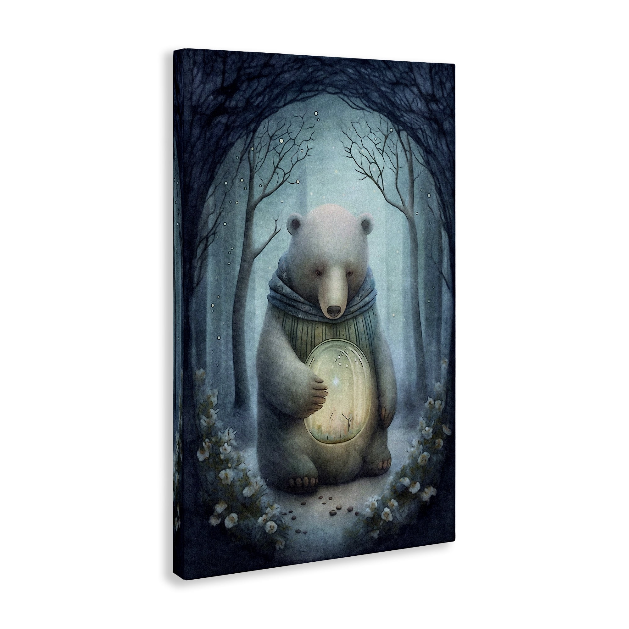Stupell Industries Mystic Brown Bear Landscape Painting Gallery Wrapped Canvas Art Print Wall Art, 30 x 45