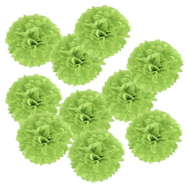 Uxcell 8" Tissue Pom Poms Paper Flowers Ball Wedding Party Decoration, Lime Green 10 Pack
