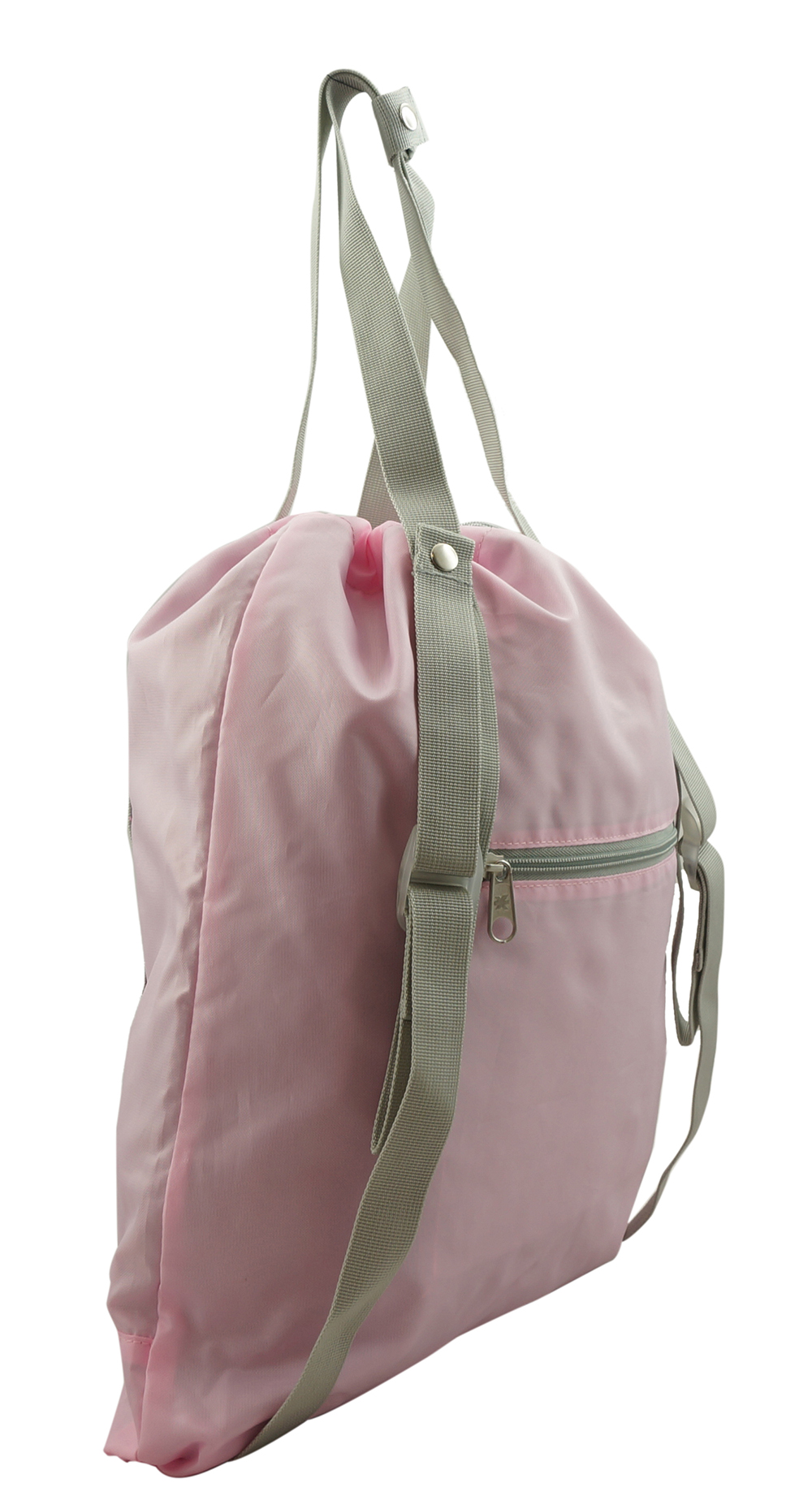 K-Cliffs Lightweight 2-in-1 Polyester Drawstring Backpack/Tote Bag, Pink, Unisex