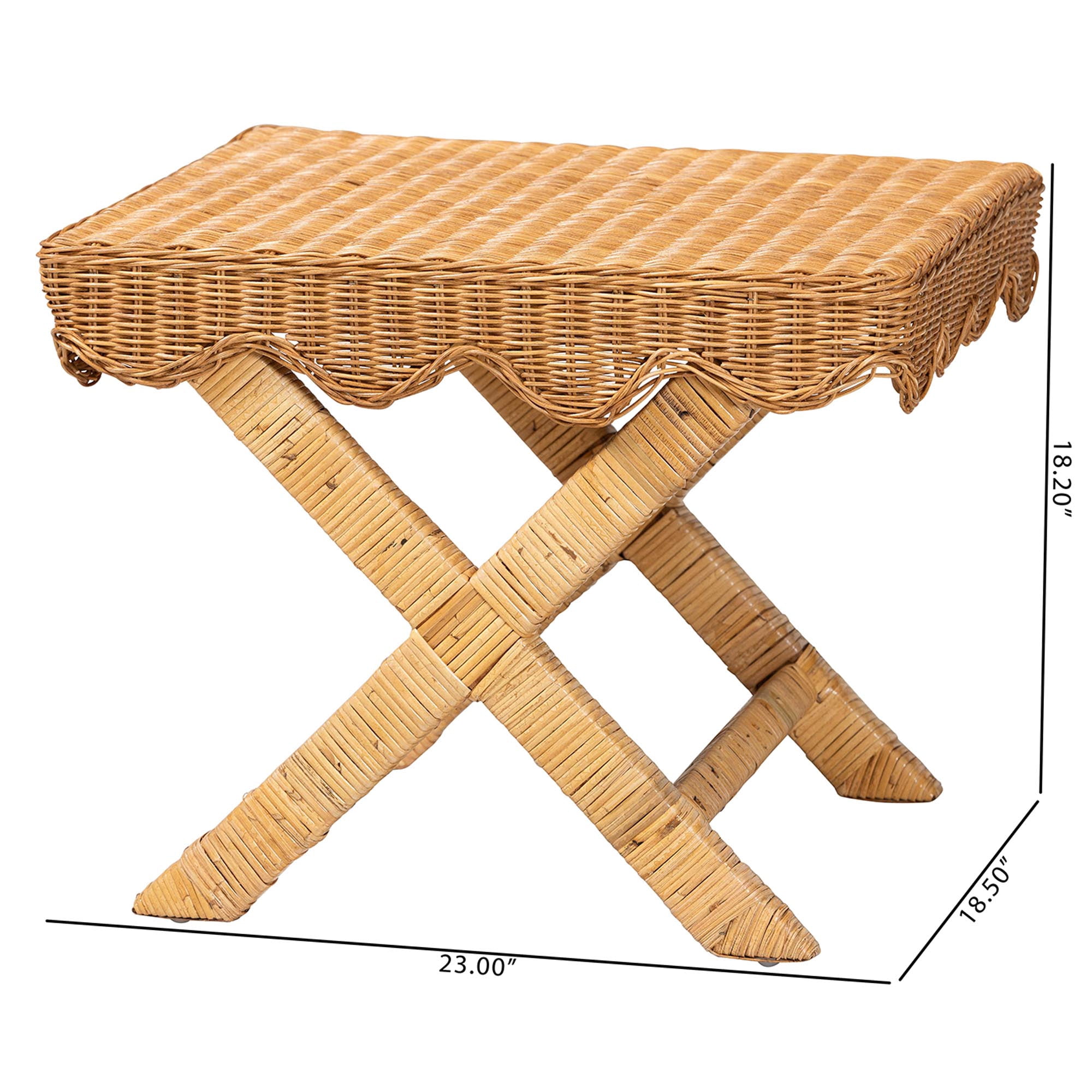 bali & pari Modesta Boho Bench, Light Honey