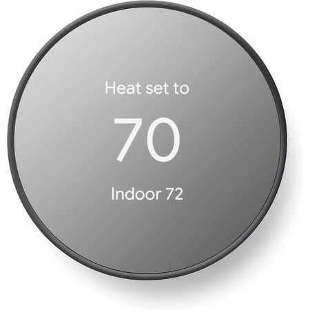 Restored Google Nest Thermostat - Programmable Smart Thermostat for Home - Charcoal (Refurbished)