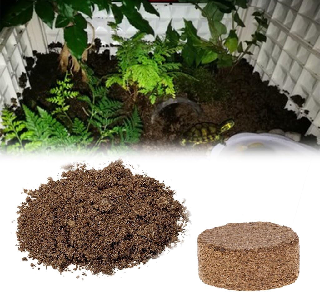 Coconut fiber coir granules nutrient soil lightweight plant compressed base garden flower potting tray dish flower decoration storage grid container hanging iron rack sieve screen planting