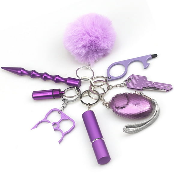 Protective Key Chain,8 Pcs Protective Keychain Safety Keychain Set Safety Key Chain Highly Versatile