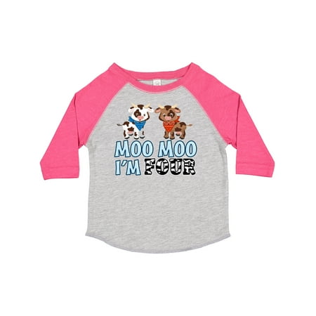 

Inktastic Moo Moo I m 4 with Cute Holstein Cows Boys or Girls Toddler T-Shirt