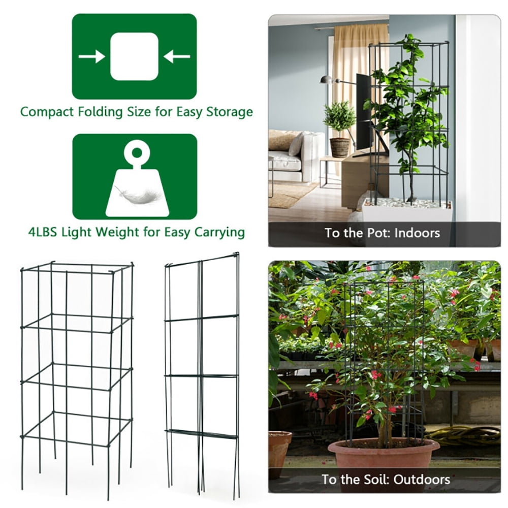 Aimee Lii 4 Pack Garden Trellis for Climbing Plants for Flower Vegetable, Plant Stand Tall Indoor